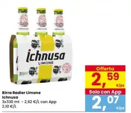 Interspar Birra Radler Limone Ichnusa offerta