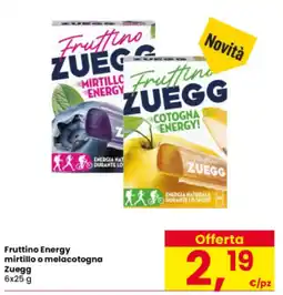 Interspar Fruttino Energy mirtillo o melacotogna Zuegg offerta