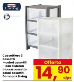 Interspar Domopak Cassettiera 3 cassetti offerta