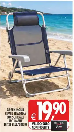 Deco Superstore Green hour cefalù spiaggina con schienale reclinabile in txt blue/grigio offerta