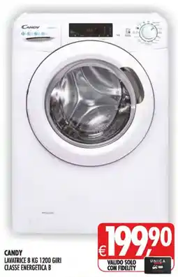 Deco Superstore CANDY LAVATRICE 8 KG 1200 GIRI CLASSE ENERGETICA B offerta