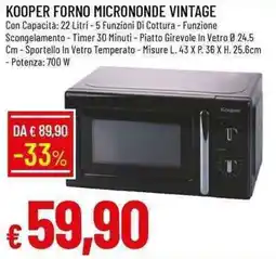 Galassia Kooper forno micrononde vintage offerta