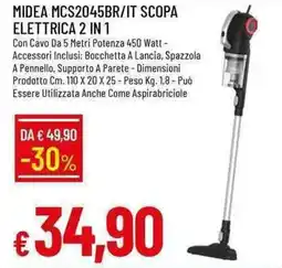 Galassia MIDEA MCS2045BR/IT SCOPA ELETTRICA 2 IN 1 offerta