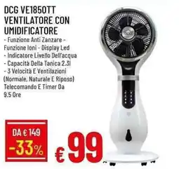 Galassia DCG VE1850TT VENTILATORE CON UMIDIFICATORE offerta