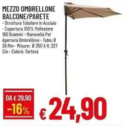Galassia Mezzo ombrellone balcone/parete offerta