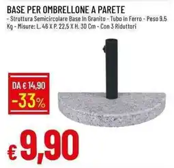 Galassia Base per ombrellone a parete offerta