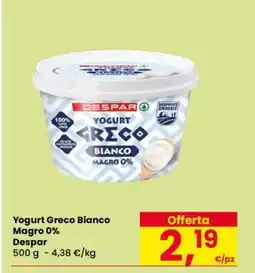 Eurospar Yogurt Greco Bianco Magro 0% offerta