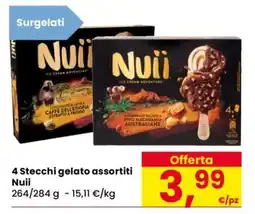 Eurospar 4 Stecchi gelato assortiti Nuii offerta