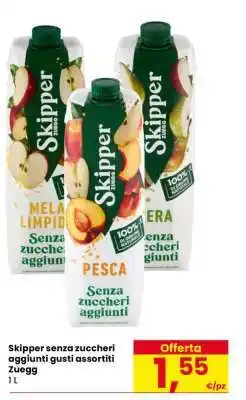 Eurospar Skipper senza zuccheri aggiunti gusti assortiti Zuegg offerta