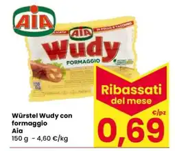 Eurospar Würstel Wudy con formaggio offerta