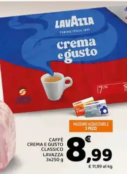 Conad CAFFÈ CREMA E GUSTO CLASSICO LAVAZZA 3x250 g offerta