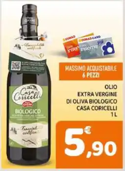 Conad Olio Extra Vergine di Oliva Biologico Casa Coricelli offerta