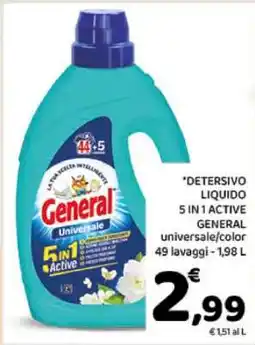 Conad General Detersivo Liquido 5 in 1 Active offerta
