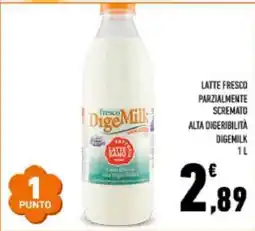 Conad Latte Fresco Parzialmente Scremato Alta Digeribilità DigeMilk 1 L offerta