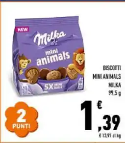 Conad BISCOTTI MINI ANIMALS MILKA offerta