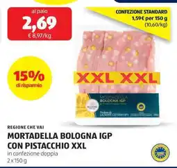 ALDI MORTADELLA BOLOGNA IGP CON PISTACCHIO XXL offerta