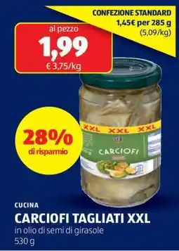 ALDI CARCIOFI TAGLIATI XXL offerta