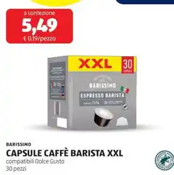 ALDI BARISSIMO CAPSULE CAFFÈ BARISTA XXL offerta