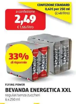 ALDI FLYING POWER BEVANDA ENERGETICA XXL offerta