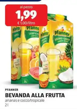 ALDI PFANNER BEVANDA ALLA FRUTTA offerta