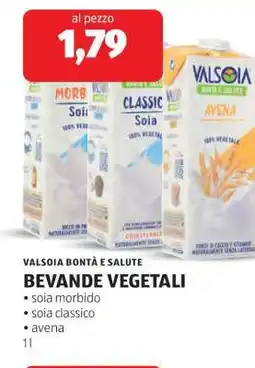 ALDI VALSOIA BONTÀ E SALUTE BEVANDE VEGETALI offerta