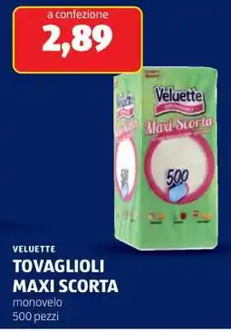 ALDI VELUETTE TOVAGLIOLI MAXI SCORTA offerta