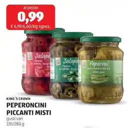 ALDI KING'S CROWN PEPERONCINI PICCANTI MISTI offerta