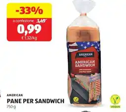 ALDI AMERICAN PANE PER SANDWICH offerta