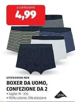 ALDI BOXER DA UOMO, CONFEZIONE DA 2 offerta