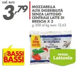 Italmark Mozzarella alta digeribilità senza lattosio CENTRALE LATTE DI BRESCIA X 3 offerta