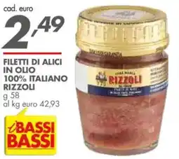 Italmark Filetti di alici in olio 100% italiano RIZZOLI offerta
