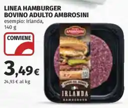 Coop Superstore Linea hamburger bovino adulto AMBROSINI offerta