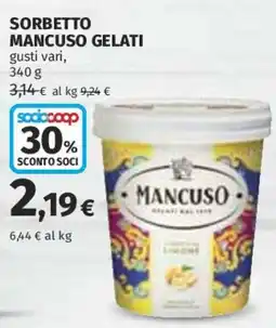 Coop Superstore Sorbetto MANCUSO GELATI offerta