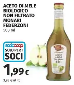 Coop Superstore Aceto di mele biologico non filtrato MONARI FEDERZONI offerta