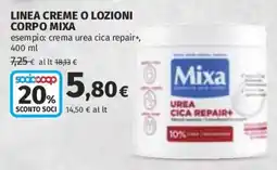 Coop Superstore Linea creme o lozioni corpo MIXA offerta