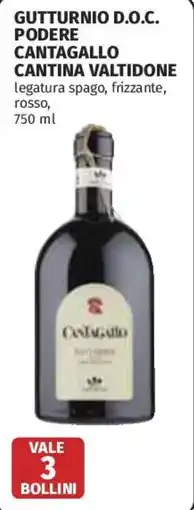 Coop Superstore Gutturnio d.o.c. podere cantagallo cantina valtidone offerta