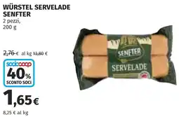Coop Würstel servelade SENFTER offerta