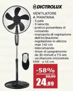 Happy Casa Dictrolux ventilatore a piantana offerta