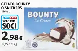 Coop Gelato bounty o snickers offerta