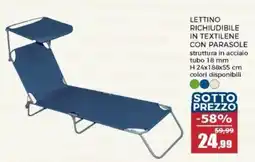 Happy Casa Lettino richiudibile in textilene con parasole offerta