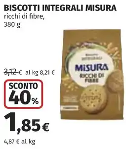 Coop Biscotti integrali MISURA offerta