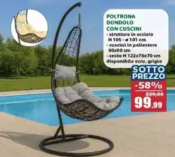 Happy Casa Poltrona dondolo con cuscini offerta