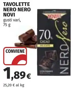 Coop Tavolette nero nero NOVI offerta