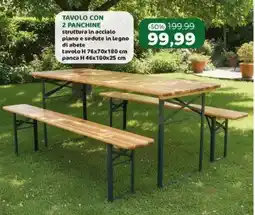 Happy Casa Tavolo con 2 panchine offerta