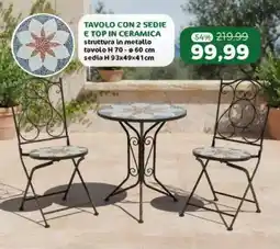 Happy Casa Tavolo con 2 sedie e top in ceramica offerta