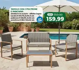 Happy Casa Tavolo con 2 poltrone e panchina offerta