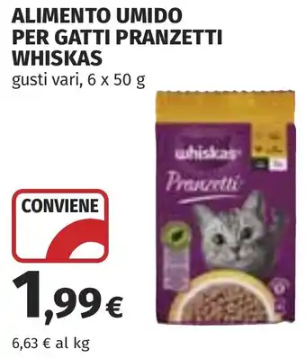 Coop Alimento umido per gatti pranzetti WHISKAS offerta
