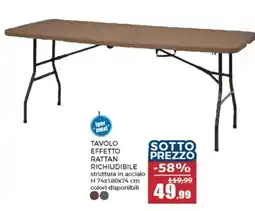 Happy Casa Tavolo effetto rattan richiudibile offerta