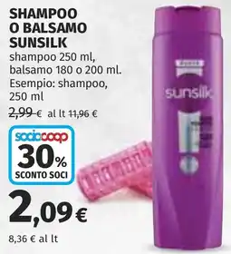 Coop Shampoo o balsamo SUNSILK offerta