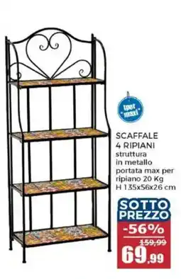 Happy Casa Scaffale 4 ripiani offerta